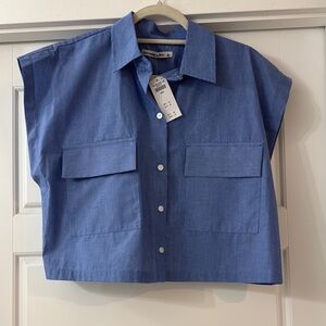 Abercrombie Blue Striped Button-Up Shirt